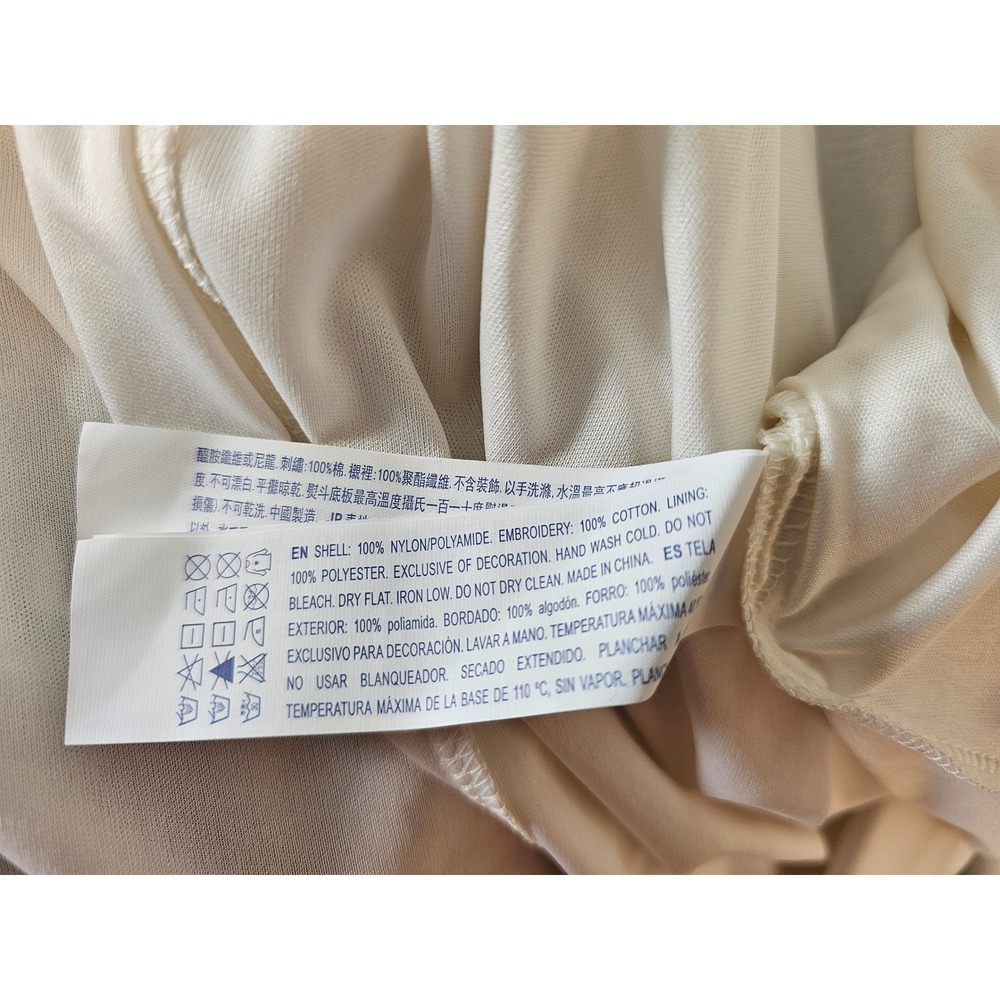 [Cottagecore] Forever 21 Floral Lace Mini Dress Womens L Cream Open Back‎ NWT - Picture 8 of 12